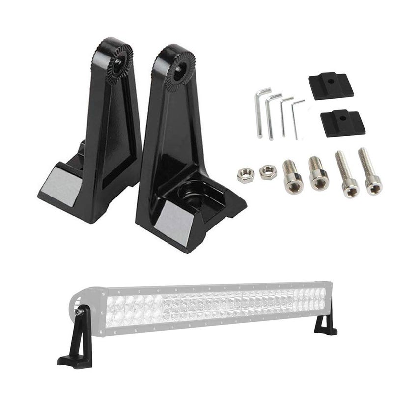 MOTLTECH Light Bar Side Brackets Universal Side Mounting Brackets Kit for Jeep Offroad Truck Mounting Double Row LED Work Light Bar (Pair, Black) - Image 1